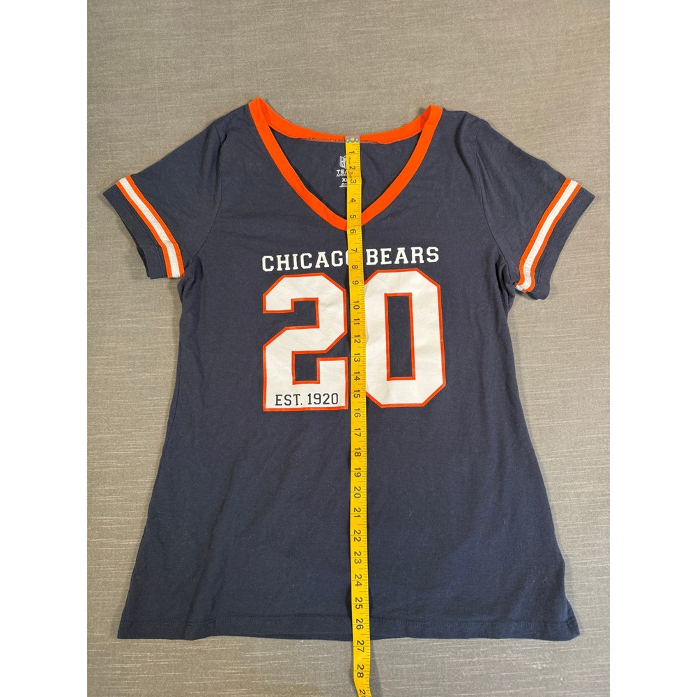 NFL Team Apparel Chicago Bears Womens XL V-Neck T-Shirt Navy Blue Orange 20 XL - Picture 2 of 7